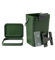 Pattumiera Gino - per rifiuti organici - 24 x 19 x 35,5 cm - 12 lt - verde bosco - Perfetto