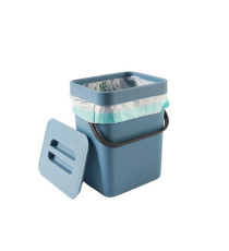 Pattumiera Gino - per rifiuti organici - 5 L - azzurro - Perfetto