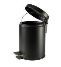Pattumiera Premium - con pedale e vaschetta - 5 L - nero satinato - Perfetto