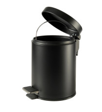 Pattumiera Premium - con pedale e vaschetta - 5 L - nero satinato - Perfetto