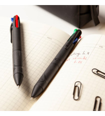 Penna a sfera 4 Multi All Black - con astuccio - punta 1,00 mm - 4 colori  - Osama - conf. 6 pezzi