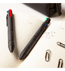 Penna a sfera 4 Multi All Black - con astuccio - punta 1,00 mm - 4 colori  - Osama - conf. 6 pezzi
