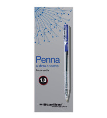 Penna a sfera a scatto  - punta 1,0mm - blu - Starline - conf. 20 pezzi