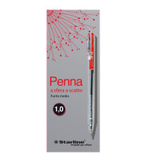 Penna a sfera a scatto  - punta 1,0mm - rosso - Starline - conf. 20 pezzi