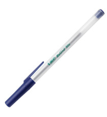 Penna a sfera a scatto con cappuccio ECOlutions - punta 1,0mm - blu  - Bic - conf. 60 pezzi