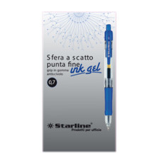 Penna a sfera a scatto con inchiostro gel - punta fine 0,7mm - blu - Starline