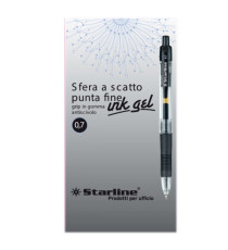 Penna a sfera a scatto con inchiostro gel - punta fine 0,7mm - nero - Starline
