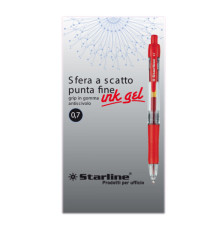 Penna a sfera a scatto con inchiostro gel - punta fine 0,7mm - rosso - Starline