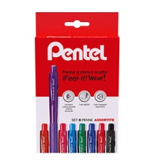 Penna a sfera a scatto Feel It Wow!-  punta 1,0 mm - 8 colori - Pentel - astuccio 8 penne