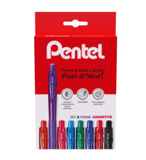 Penna a sfera a scatto Feel It Wow!-  punta 1,0 mm - 8 colori - Pentel - astuccio 8 penne
