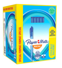 Penna a sfera a scatto Inkjoy 100 RT - punta 1,0mm - blu - Papermate - conf. 80+20 pezzi