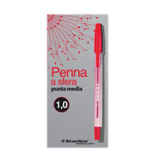 Penna a sfera con cappuccio  - punta media 1,0mm - rosso - Starline -  conf. 50 pezzi