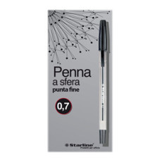 Penna a sfera con cappuccio - punta fine 0,7mm  - nero - Starline - conf.50 pezzi