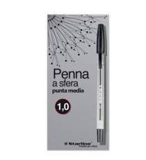 Penna a sfera con cappuccio - punta media 1,0mm - nero  - Starline -  conf. 50 pezzi