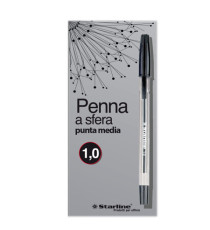 Penna a sfera con cappuccio - punta media 1,0mm - nero  - Starline -  conf. 50 pezzi