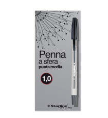 Penna a sfera con cappuccio - punta media 1,0mm - nero  - Starline -  conf. 50 pezzi