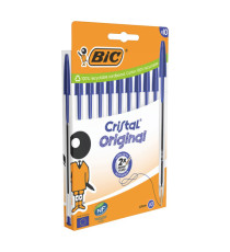 Penna a sfera Cristal - punta media 1,0mm - blu  - Bic - conf. 10 pezzi