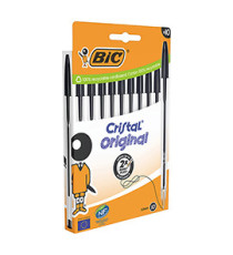Penna a sfera Cristal - punta media 1,0mm - nero  - Bic - conf. 10 pezzi