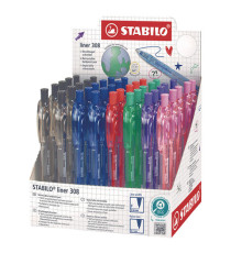 Penna a sfera Liner 308 - punta F - colori assortiti - Stabilo - expo 40 pezzi