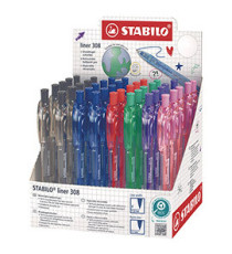 Penna a sfera Liner 308 - punta F - colori assortiti - Stabilo - expo 40 pezzi