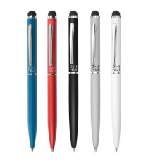 Penna a sfera mini I-PEN 2 in1 - puntale touch - colori assortiti - Lebez - expo 15 pezzi