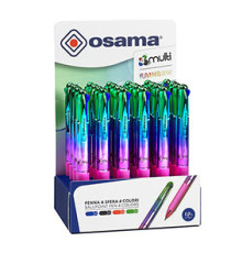 Penna a sfera scatto multifunzione 4 Multi Color - Rainbow - colori assortiti - Osama - expo 24 pezzi
