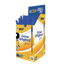 Penna sfera Cristal - punta fine 0,8 mm - blu - Bic - conf. 50 pezzi