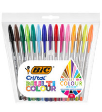 Penna sfera Cristal multicolor - punta 1,6 mm - colori assortiti - Bic - conf. 15 pezzi