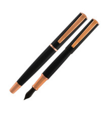 Penna Stilografica Impressa - punta M - nero/rosegold - Monteverde