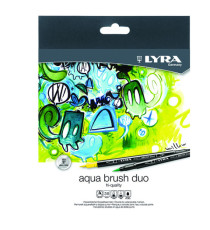 Pennarelli Aqua Brush Duo - punte 2,00 - 4,00 mm - Lyra - astuccio 36 pezzi