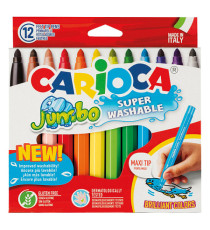 Pennarelli Jumbo - punta 6,0mm - colori assortiti - lavabili - Carioca - astuccio 12 pezzi