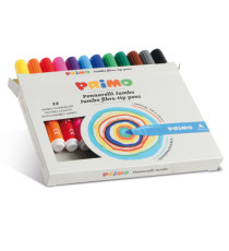 Pennarelli Jumbo - punta ø7,6mm - colori assortiti - Primo - astuccio 12 pezzi