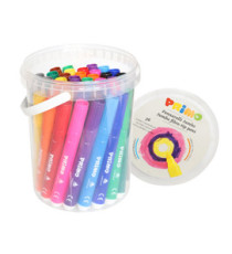 Pennarelli Jumbo - punta ø7,6mm - colori assortiti - Primo - secchiello 36 pezzi