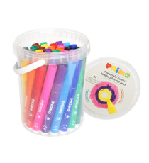 Pennarelli Jumbo - punta ø7,6mm - colori assortiti - Primo - secchiello 36 pezzi