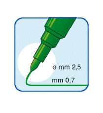 Pennarelli Office - punta feltro - punta fine - tratto 0,7 mm - blu - Tratto - conf. 12 pezzi