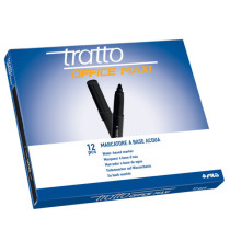 Pennarelli Office punta feltro - punta maxi - tratto 0,80-2,00mm - nero  - Tratto - conf. 12 pezzi