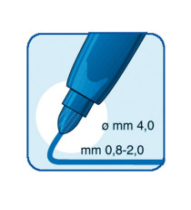 Pennarelli Office punta feltro - punta maxi - tratto 0,80-2,00mm - nero  - Tratto - conf. 12 pezzi