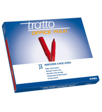 Pennarelli Office punta feltro - punta maxi - tratto 0,80-2,00mm - rosso  - Tratto - conf. 12 pezzi