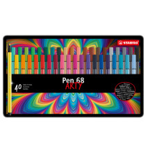 Pennarelli Pen 68 - colori assortii - Stabilo - scatola in metallo 40 pezzi
