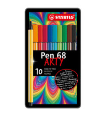 Pennarelli Pen 68 - colori assortiti - Stabilo - scatola in metallo 10 pezzi