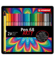 Pennarelli Pen 68 - colori assortiti - Stabilo - scatola in metallo 20 pezzi