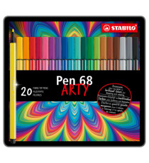 Pennarelli Pen 68 - colori assortiti - Stabilo - scatola in metallo 20 pezzi