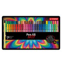 Pennarelli Pen 68 - colori assortiti - Stabilo - scatola in metallo 50 pezzi