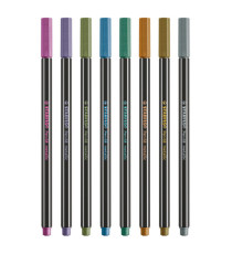 Pennarelli Pen 68 - colori assortiti metallic - Stabilo - scatola in metallo 8 pezzi