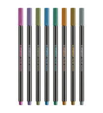 Pennarelli Pen 68 - colori assortiti metallic - Stabilo - scatola in metallo 8 pezzi