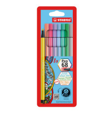 Pennarelli Pen 68 - colori assortiti pastello - Stabilo - busta 8 pezzi