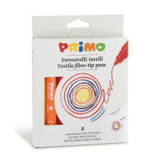 Pennarelli per tessuto - colori assortiti - Primo - astuccio 8 pezzi