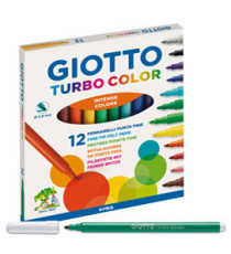 Pennarelli Turbo Color - punta ø2,8mm - colori assortiti - Giotto - astuccio 12 pezzi