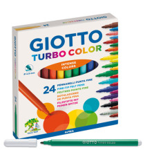 Pennarelli Turbo Color - punta ø2,8mm - colori assortiti - Giotto - astuccio 24 pezzi