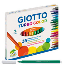 Pennarelli Turbo Color - punta ø2,8mm - colori assortiti - Giotto - astuccio 36 pezzi
